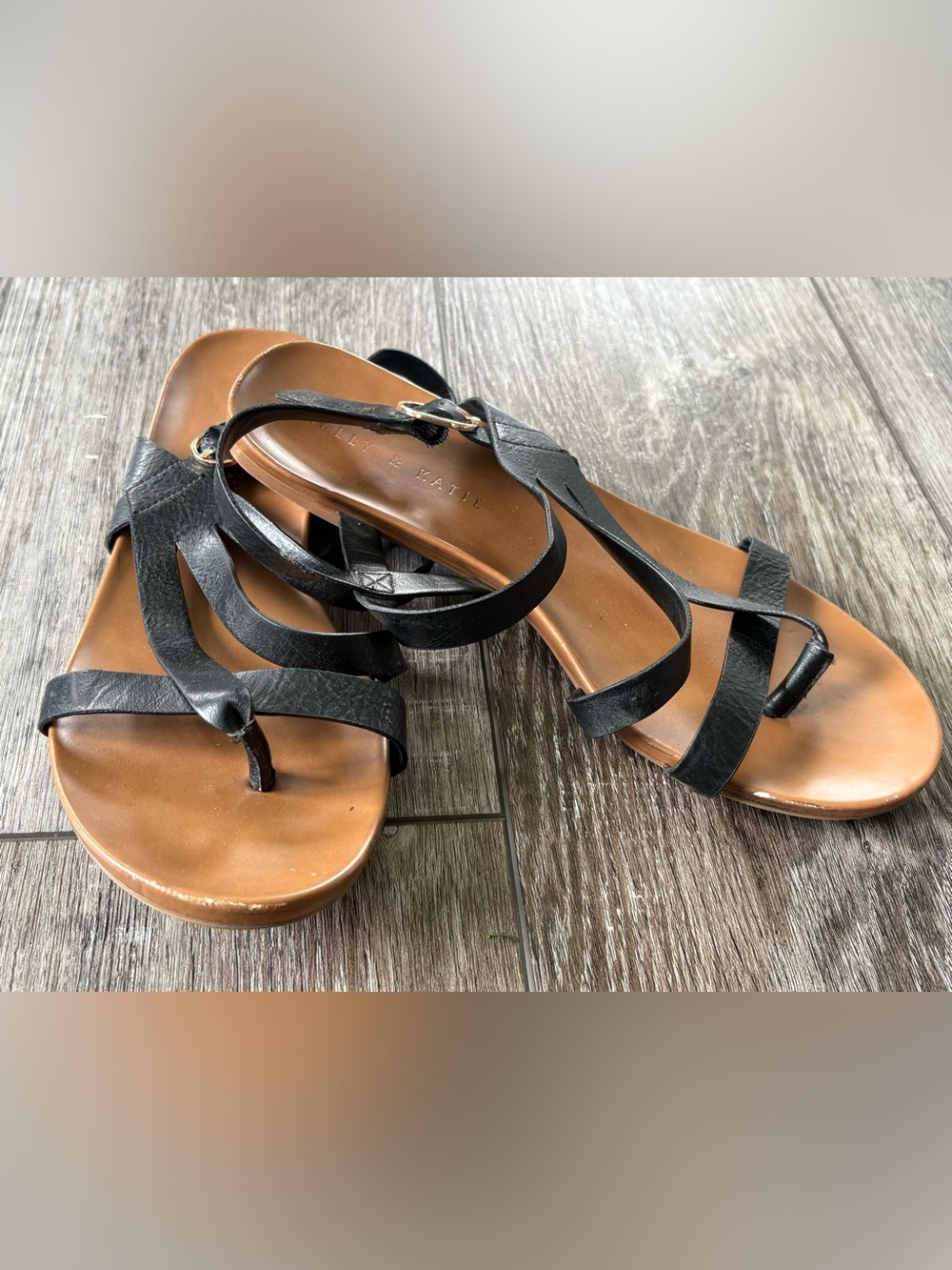 Kelly & Katie Black Strappy Sandals- Size 7.5